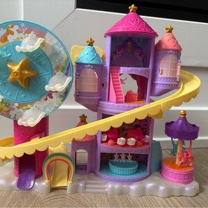 Polly Pocket Rainbow Funland Theme Park Playset | Ferris Wheel Castle